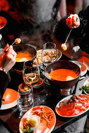 Cheese fondue in the Jansz. Winter Garden